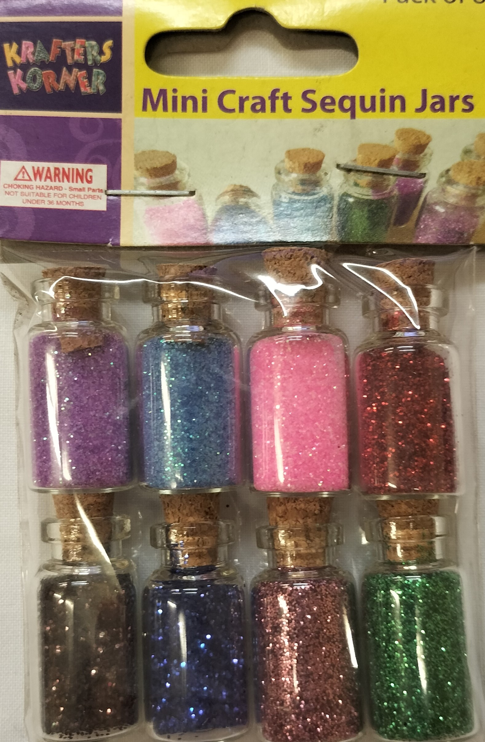 Mini Craft Stardust Glitter Assorted Colours Pack of 8 Mini Jars